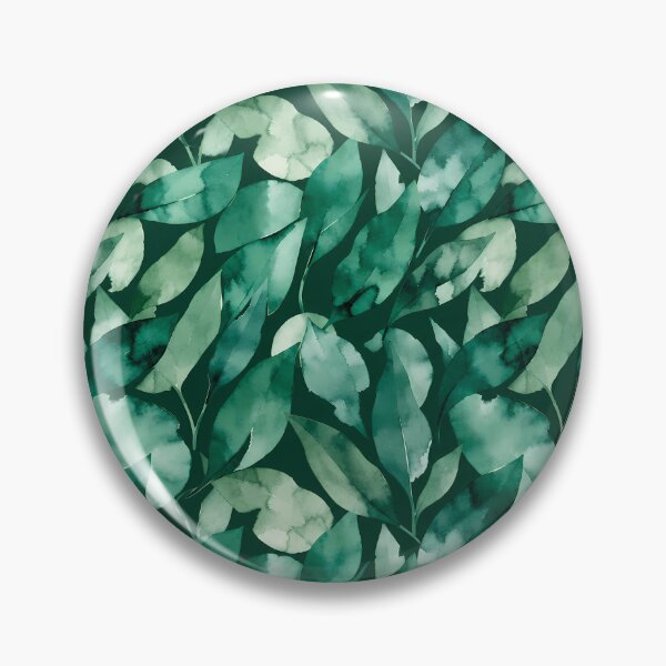 Item preview, Emerald Green Watercolor Botanical Leaf Pattern designed and sold by zenjiinspired.