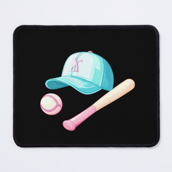 Item preview, Baseball Cap and Bat on Blue designed and sold by rustonpoldoks.