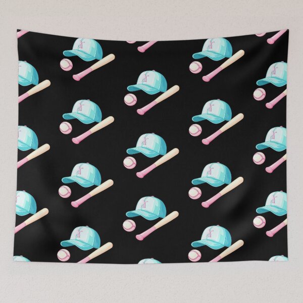 Item preview, Baseball Cap and Bat on Blue designed and sold by rustonpoldoks.