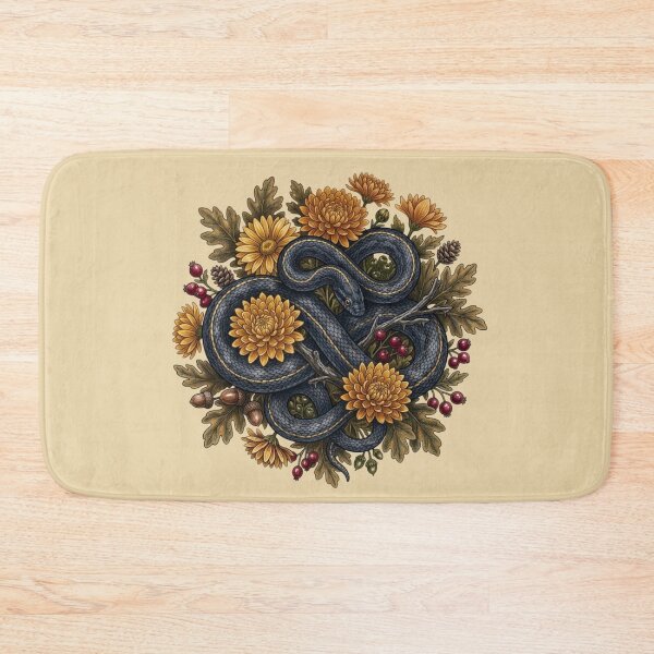 Item preview, Black Rat Snake Autumn Foliage Reptile Nature  designed and sold by BirdsnStuff.