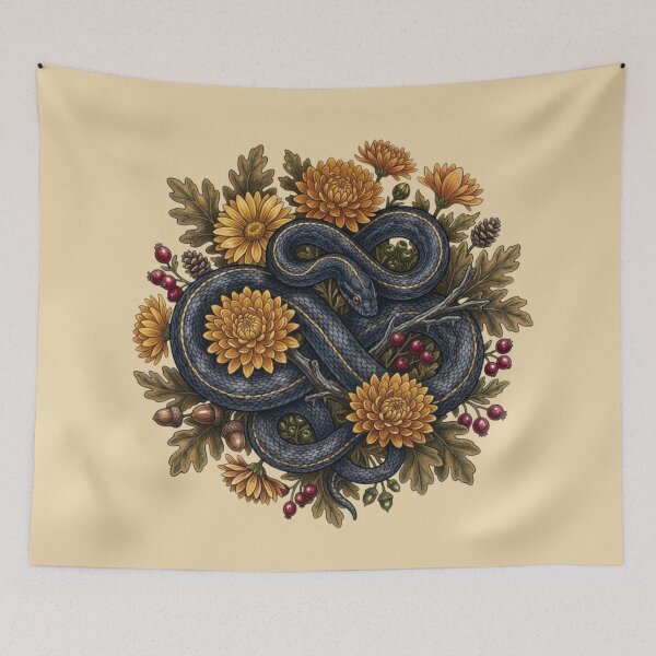 Item preview, Black Rat Snake Autumn Foliage Reptile Nature  designed and sold by BirdsnStuff.