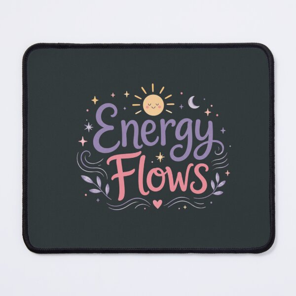 Item preview, Energy Flows Cute Positive Vibes Typography | Pastel Aesthetic Wellness Quote | Minimal Spiritual Design designed and sold by Sanika arts .