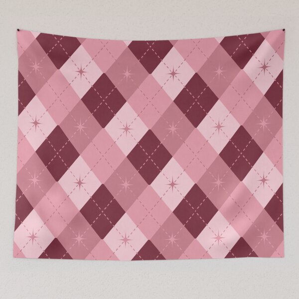 Item preview, Mid Century Modern Argyle Pattern | Retro Pink & Burgundy Geometric Design designed and sold by Vileprint.