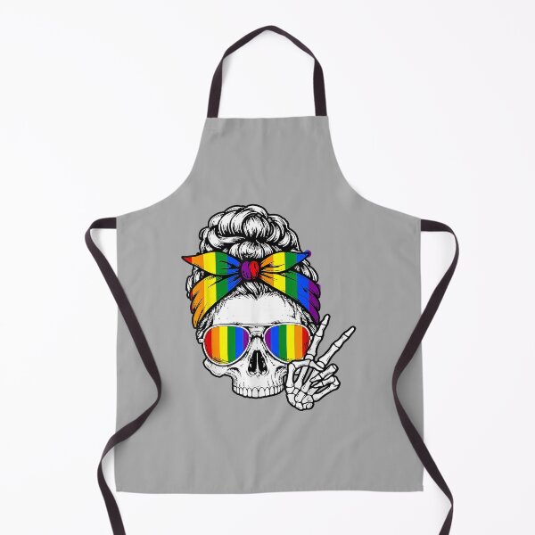 Item preview, Gay Pride Messy Bun Skull Rainbow Flag LGBTQ Ally LGBT Women designed and sold by ArleneRowe.