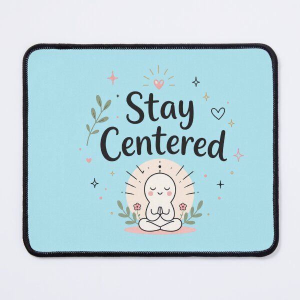 Item preview, Stay Centered Cute Meditation Quote | Kawaii Mindfulness Aesthetic | Positive Mental Wellness Typography designed and sold by Sanika arts .
