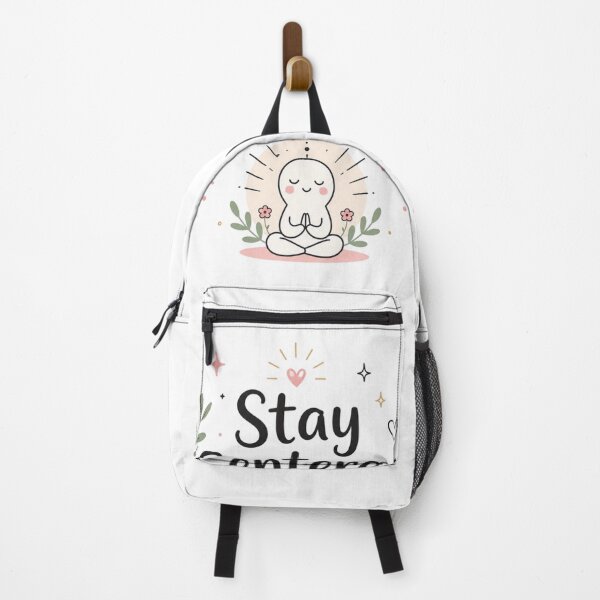 Item preview, Stay Centered Cute Meditation Quote | Kawaii Mindfulness Aesthetic | Positive Mental Wellness Typography designed and sold by Sanika arts .