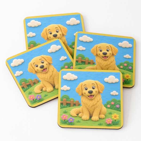 Item preview, Golder Retriever - clay designed and sold by AcornAndPebble.