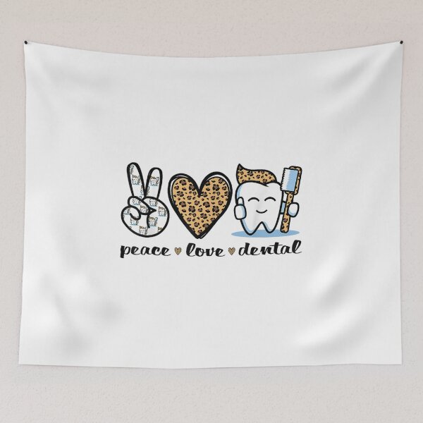 Item preview, Dentist Peace Love Dental Leopard designed and sold by goombi-creative.