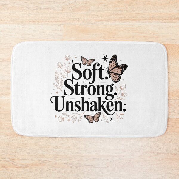 Item preview, Soft. Strong. Unshaken. Inspirational Butterfly Typography. Feminine Empowerment. Motivational Aesthetic Quote designed and sold by Aarvya Fashion Club ( A.F.C ).
