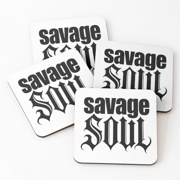 Item preview, Savage Soul Gothic Typography T-Shirt  designed and sold by redblink store.