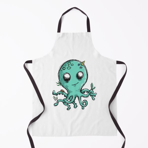 Item preview, Octopus Cute Kawaii Green Sea Monster Alien Illustration designed and sold by MandrakeCreati.