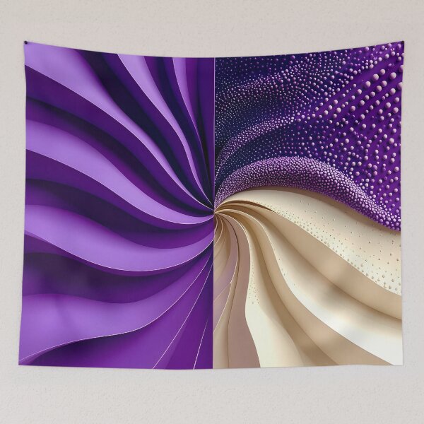 Item preview, Duality of Purple and Beige Waves designed and sold by Vicky Brago-Mitchell®.
