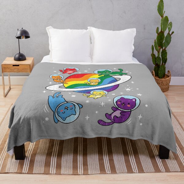 Item preview, Gay Pride Space Cat Kitty Meow Rainbow Flag LGBTQ Ally LGBT designed and sold by ArleneRowe.