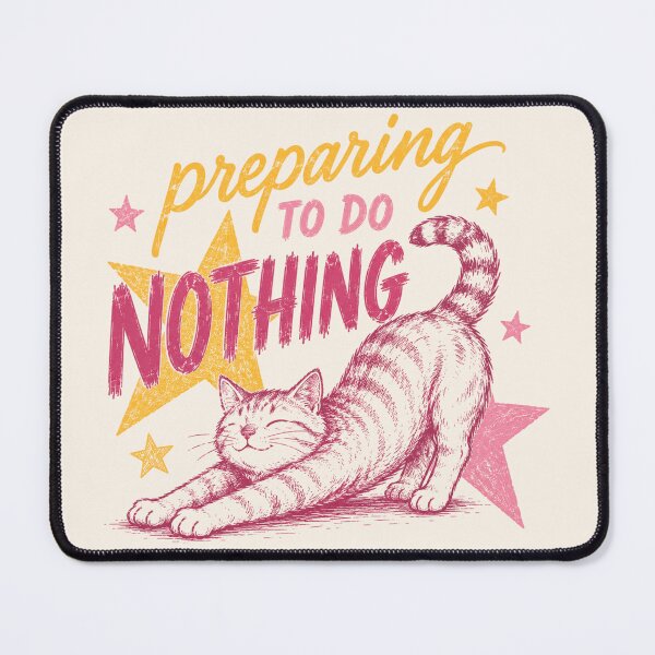 Item preview, Funny Preparing To Do Nothing Cat Stretching designed and sold by legendaryskins.