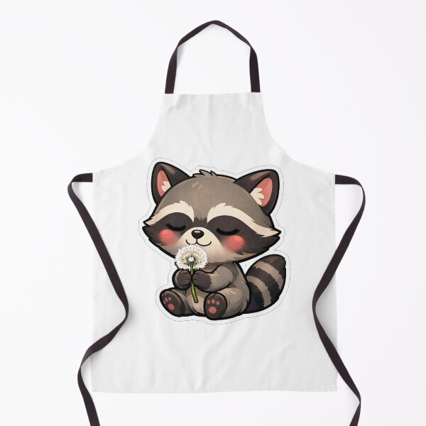 Item preview, Cute Raccoon Sniffing A Dandelion Flower designed and sold by Owcomm.