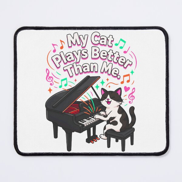 Item preview, Funny Piano Cat T-Shirt Cute Musical Kitty Playing Piano Gift for Music Lovers designed and sold by Mahilis.