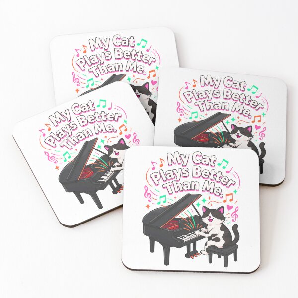 Item preview, Funny Piano Cat T-Shirt Cute Musical Kitty Playing Piano Gift for Music Lovers designed and sold by Mahilis.