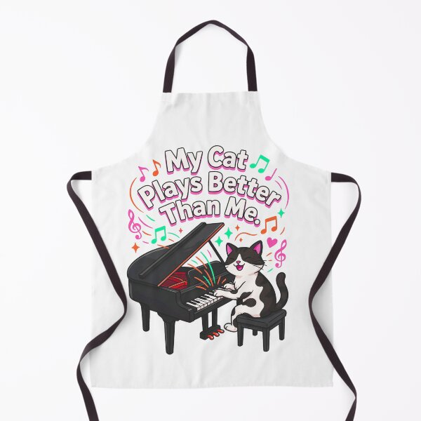 Item preview, Funny Piano Cat T-Shirt Cute Musical Kitty Playing Piano Gift for Music Lovers designed and sold by Mahilis.