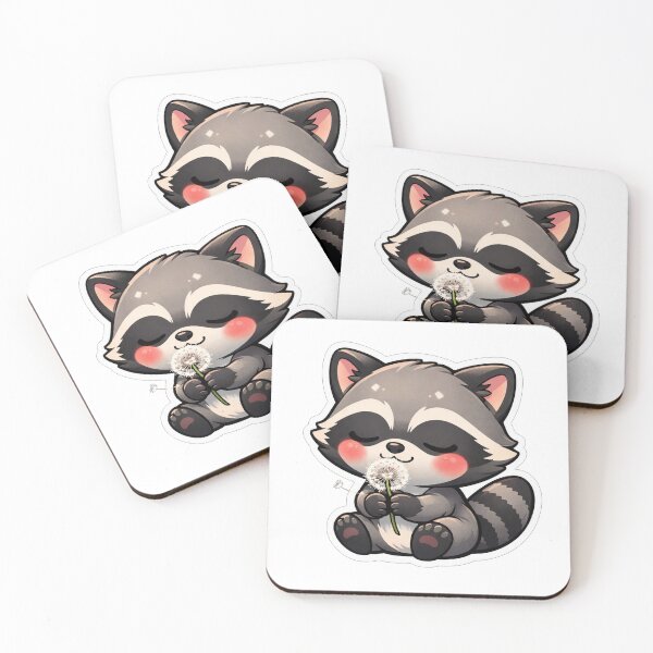 Item preview, Cute Raccoon Holding A Delicate Dandelion designed and sold by Owcomm.