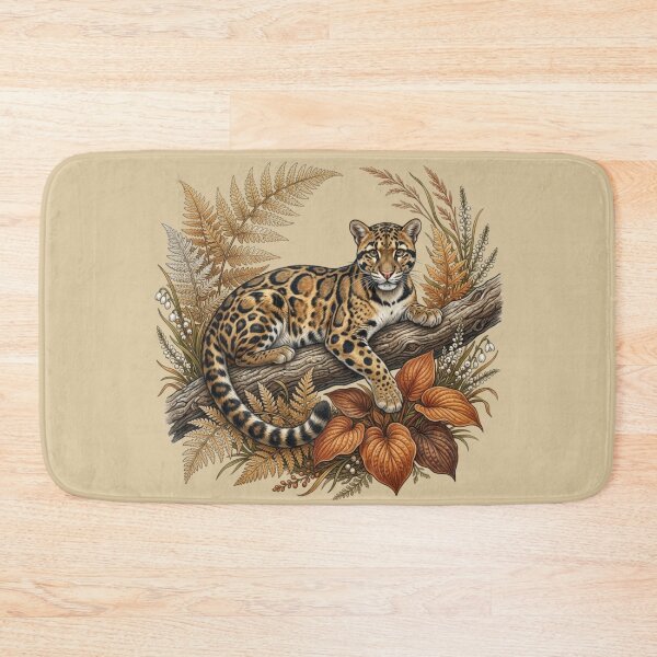 Item preview, Botanical Clouded Leopard Autumn Foliage Nature Design designed and sold by BirdsnStuff.