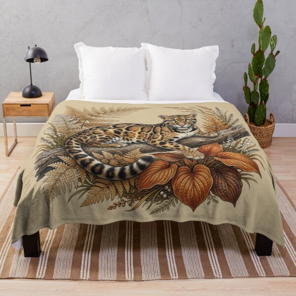 Item preview, Botanical Clouded Leopard Autumn Foliage Nature Design designed and sold by BirdsnStuff.