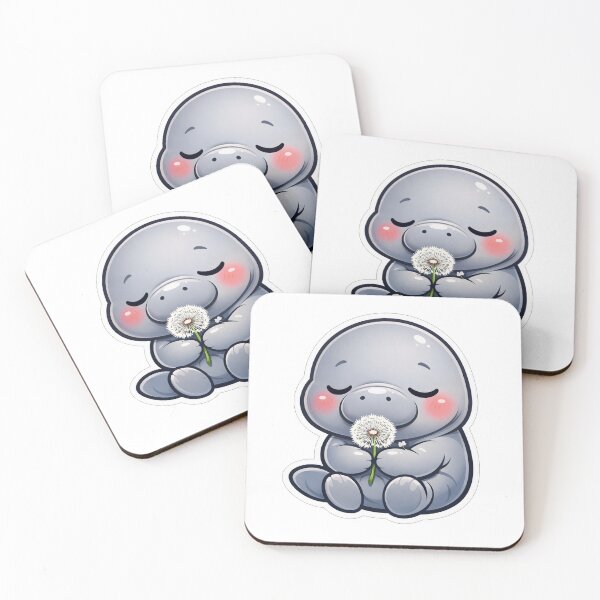 Item preview, Cute Little Manatee Holding A Dandelion designed and sold by Owcomm.