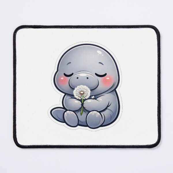 Item preview, Cute Little Manatee Holding A Dandelion designed and sold by Owcomm.