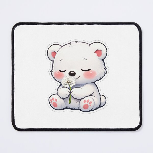 Item preview, Cute White Bear Holding A Dandelion designed and sold by Owcomm.