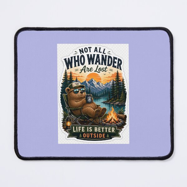 Item preview, Camping Bear Retro Sticker designed and sold by Dream Design Store.