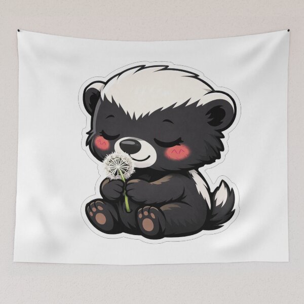 Item preview, Cute Baby Honey Badger Holding Dandelion designed and sold by Owcomm.