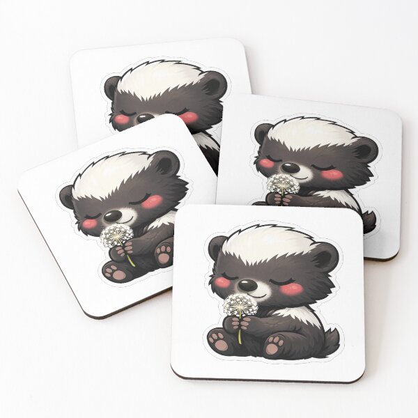 Item preview, Cute Little Honey Badger Holding Dandelion designed and sold by Owcomm.