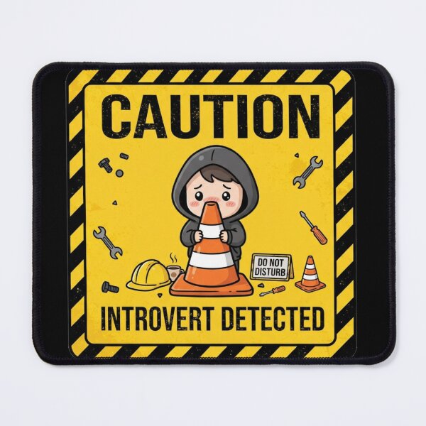 Item preview, Caution: Introvert Detected | Funny Introvert Warning Sticker & T-Shirt designed and sold by FuzzDrive.
