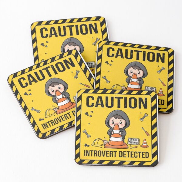 Item preview, Caution: Introvert Detected | Funny Introvert Warning Sticker & T-Shirt designed and sold by FuzzDrive.