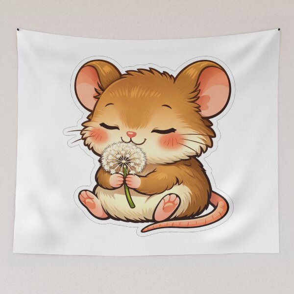 Item preview, Cute Little Mouse Holding A Dandelion designed and sold by Owcomm.