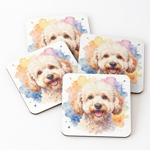 Item preview, Watercolor Lagotto Romagnolo Portrait with Color Splash designed and sold by ZoesPlace.