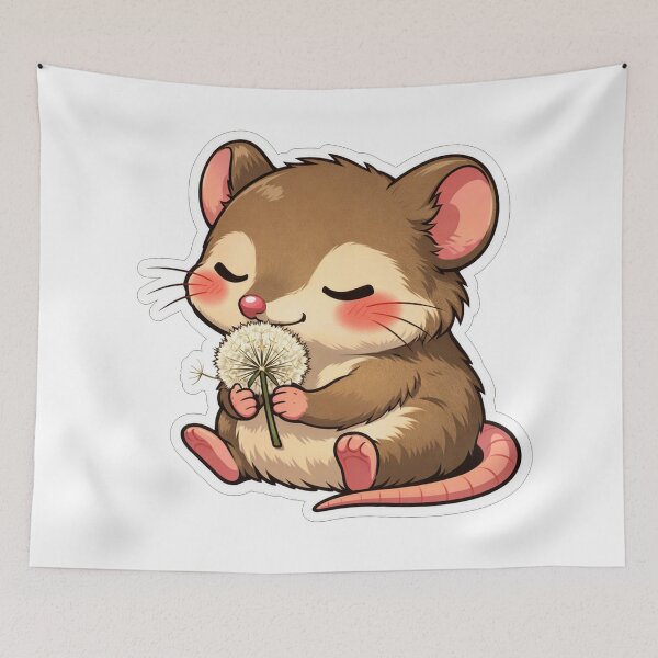 Item preview, Cute Mouse Holding A Fluffy Dandelion designed and sold by Owcomm.