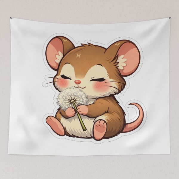 Item preview, Cute Little Mouse Holding A Dandelion designed and sold by Owcomm.