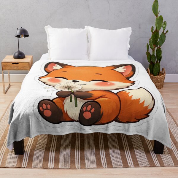 Item preview, Cute Baby Fox Holding Dandelion Fluff designed and sold by Owcomm.