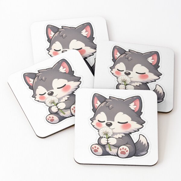 Item preview, Cute Little Wolf Holding A Dandelion designed and sold by Owcomm.