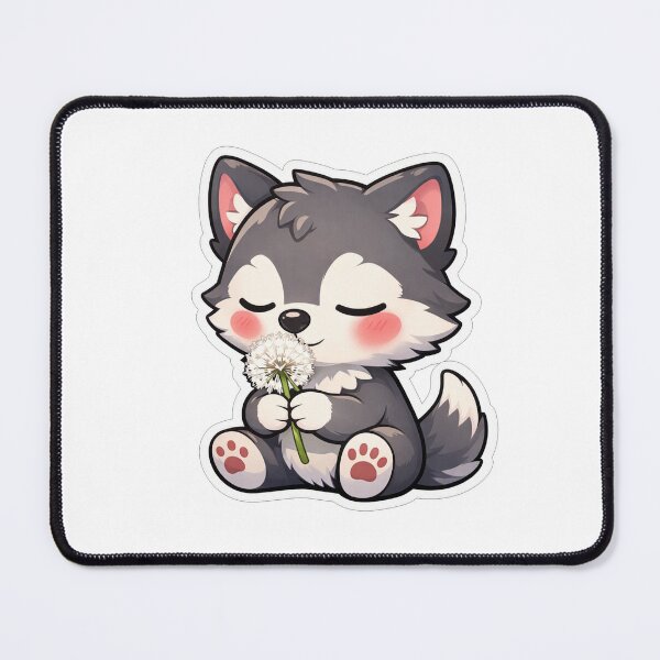 Item preview, Cute Little Wolf Holding A Dandelion designed and sold by Owcomm.