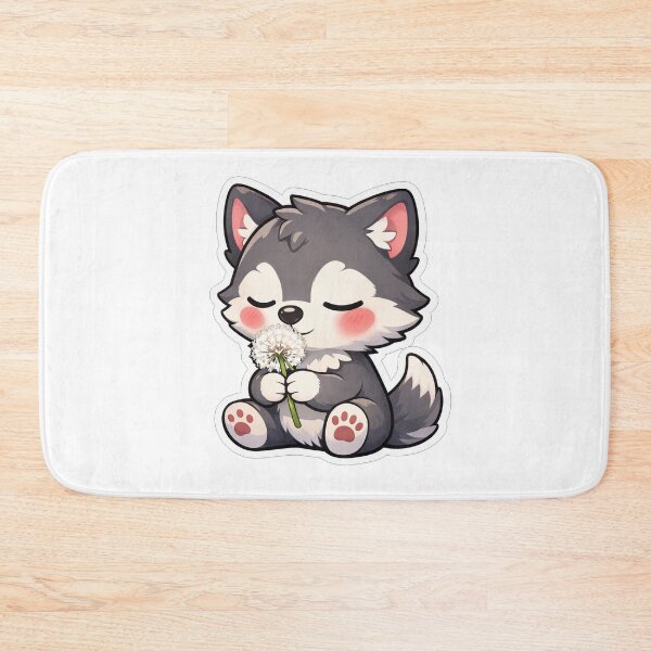 Item preview, Cute Little Wolf Holding A Dandelion designed and sold by Owcomm.
