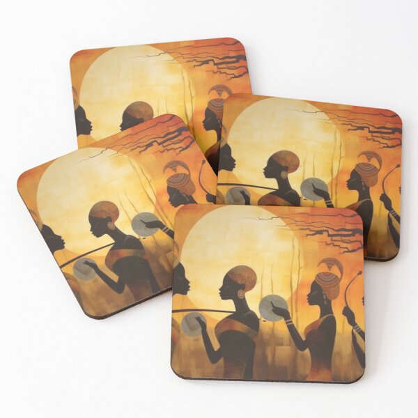 Item preview, African Heritage Sunset | Afrocentric Women Wall Art designed and sold by GSizzle1.