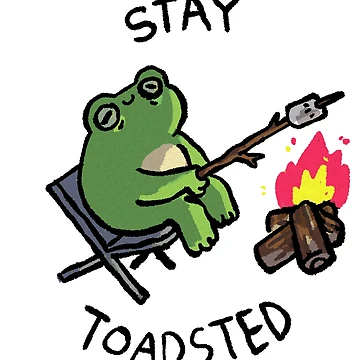 Artwork thumbnail, Stay Toasted Camping Frog by Childish by Design
