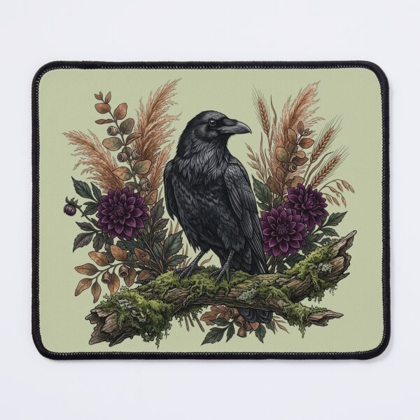 Item preview, Common Raven Bird Autumn Vibes Nature Art designed and sold by BirdsnStuff.