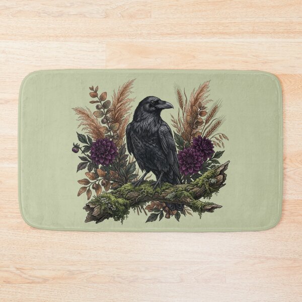 Item preview, Common Raven Bird Autumn Vibes Nature Art designed and sold by BirdsnStuff.