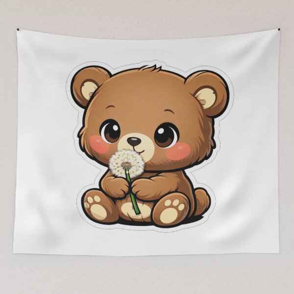 Item preview, Cute Little Bear Holding A Dandelion designed and sold by Owcomm.