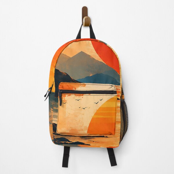 Item preview, Golden Horizon Geometric Sunset Over Tranquil Waters Modern Abstract Landscape designed and sold by dytf79.