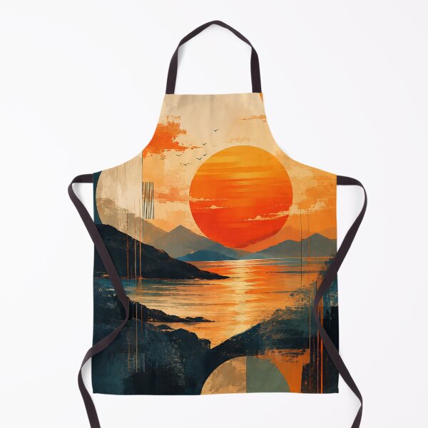 Item preview, Golden Horizon Geometric Sunset Over Tranquil Waters Modern Abstract Landscape designed and sold by dytf79.