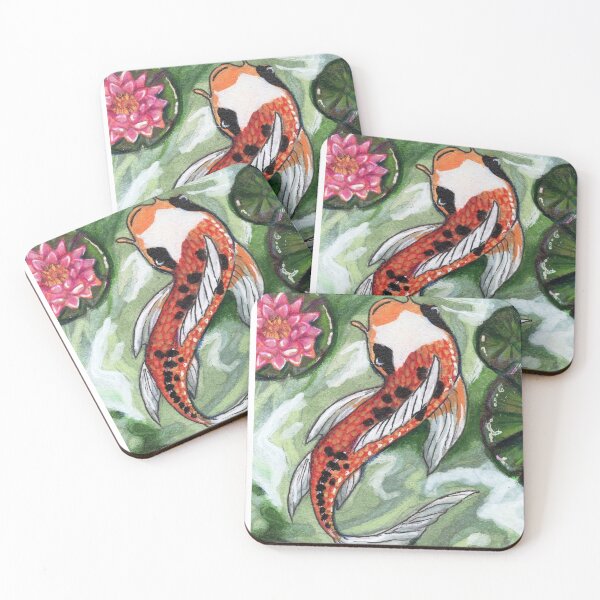 Item preview, Orange and Black Koi Fish with Lilys  designed and sold by TheMuseMirage.