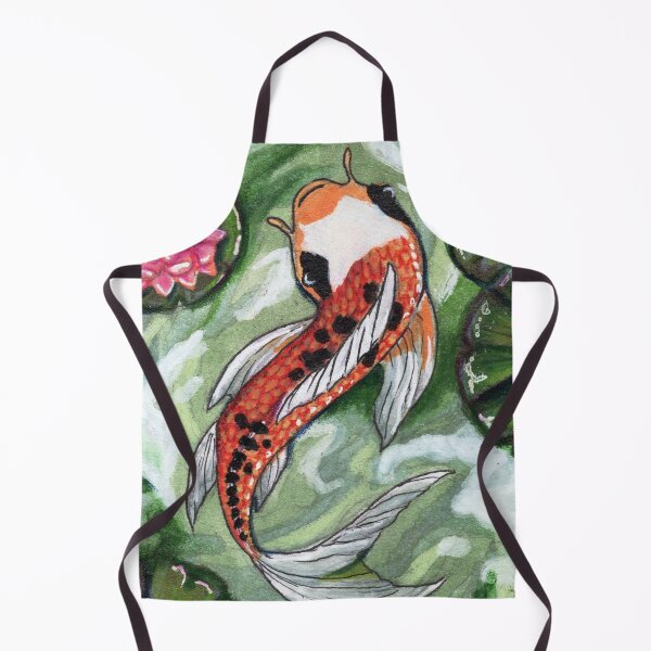 Item preview, Orange and Black Koi Fish with Lilys designed and sold by TheMuseMirage.